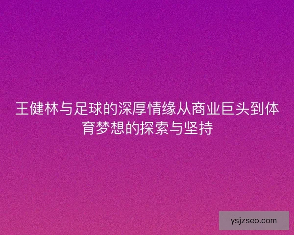 王健林与足球的深厚情缘从商业巨头到体育梦想的探索与坚持